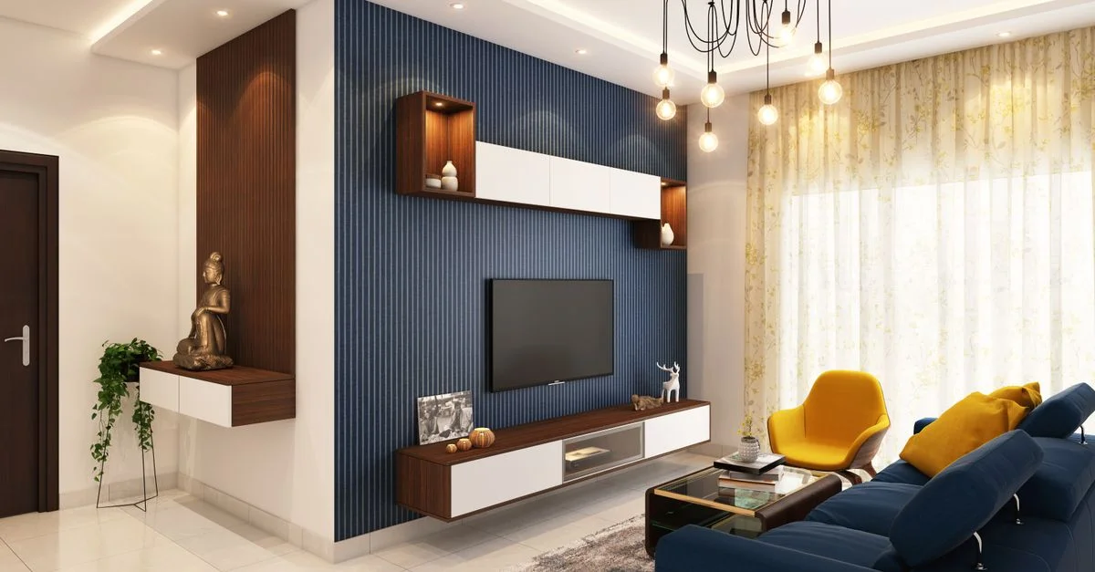 Intérieur de salon contemporain et confortable avec une décoration élégante à Bangalore.