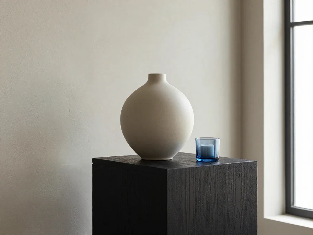 Objets de décoration moderne et minimaliste illustrant les nouvelles tendances de design d'intérieur.